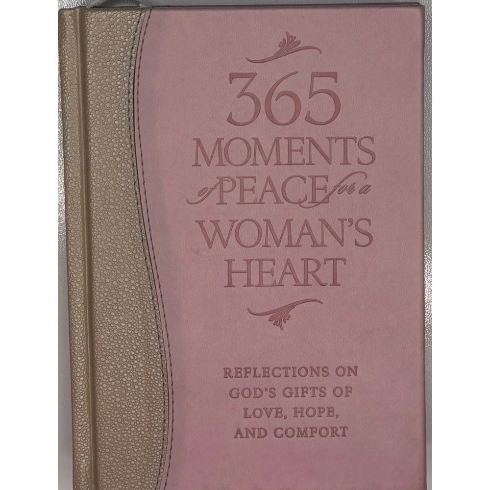 365 Moments of Peace for a Woman's Heart Daily Devotional Pink Faux Leather Book